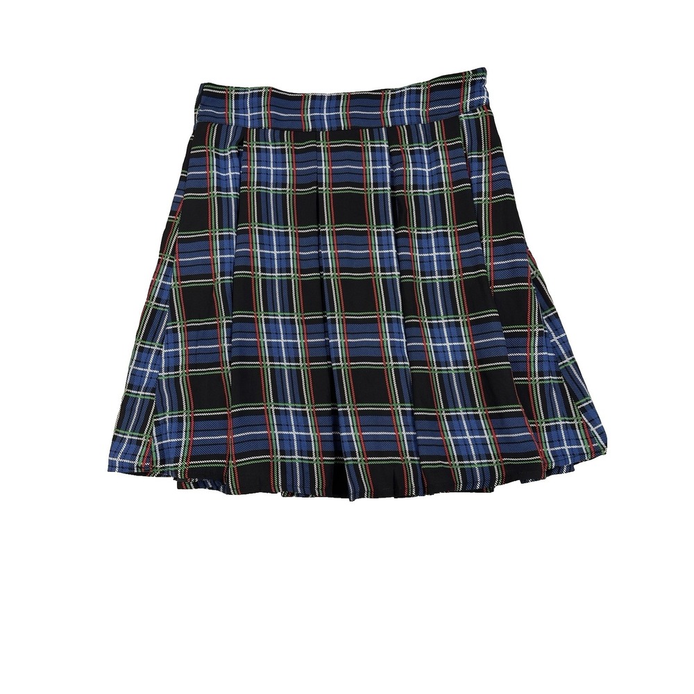 Ezra Womens Med Plaid Pleated Preppy Academia Lined Skirt Schoolgirl Uniform Y2K